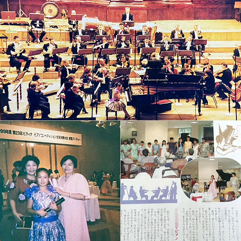 コンチェルト体験やコンペ全国大会、慰問コンサートなどピアノにまつわる思い出がたくさん