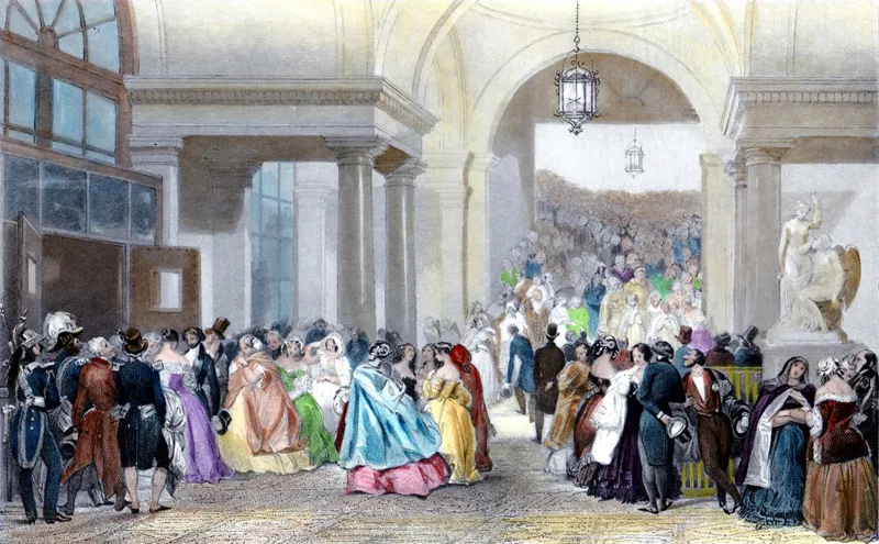 終演後のオペラ座（1842）E.ラミによるリトグラフ