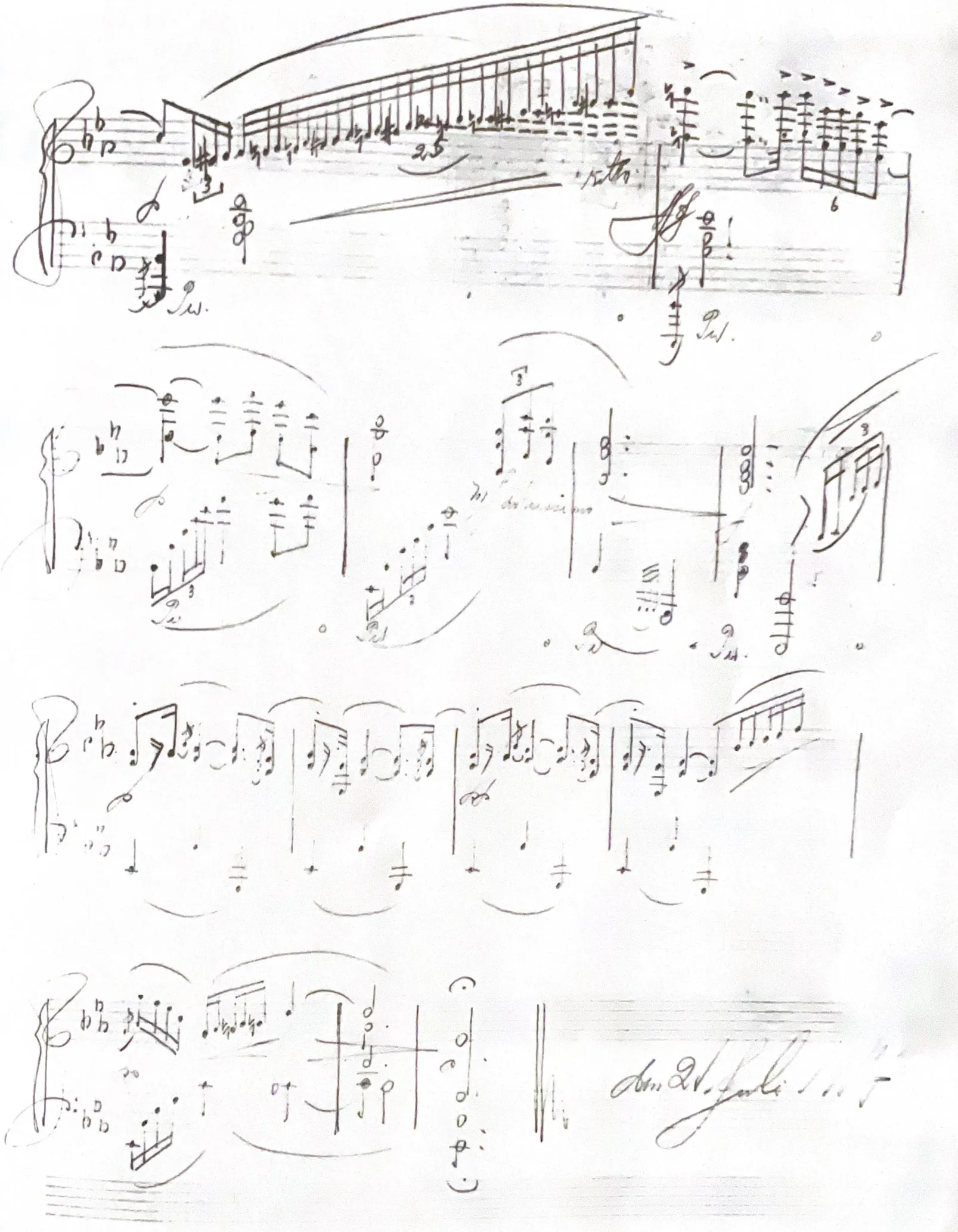 山田耕筰の自筆譜「Petit-Poème」