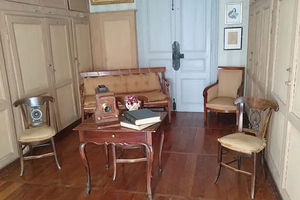 映写機の有る、かつてショパンが暮らした部屋の一部